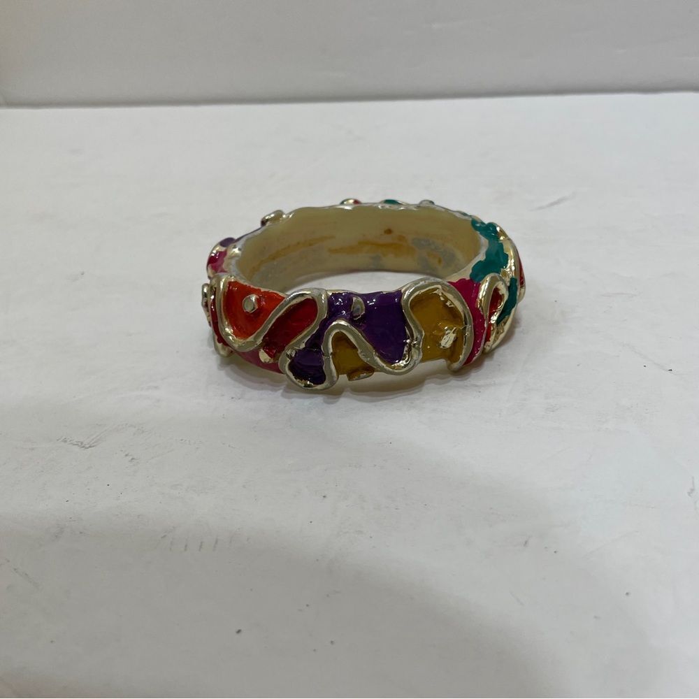 VINTAGE‎ ENAMEL ABSTRACT BANGLE BRACELET